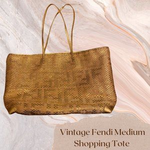 Distressed Y2K Vintage Fendi Medium Shopping Tote
